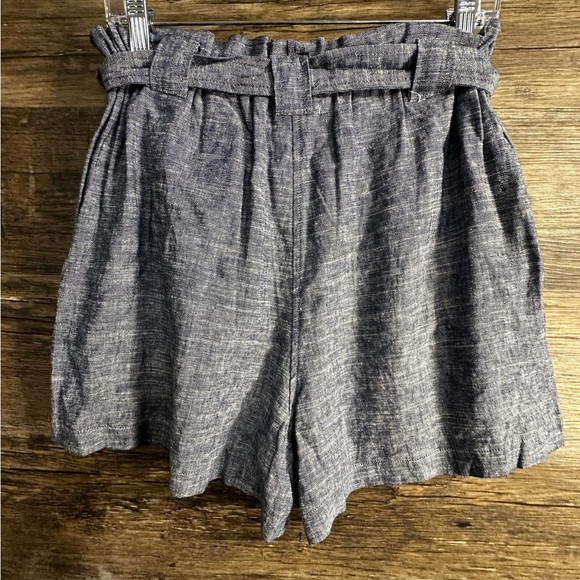 Max Studio Blue High Waist Shorts with Tie Belt - Picture 8 of 12